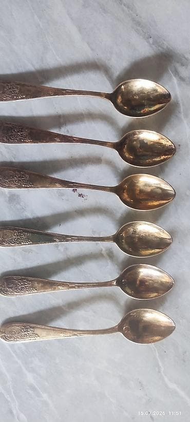 qaşıqlar: Məhsul: Qədimi çay/qatıq qaşıqları dəsti – qarışıq modellər Tərkib: - — 1