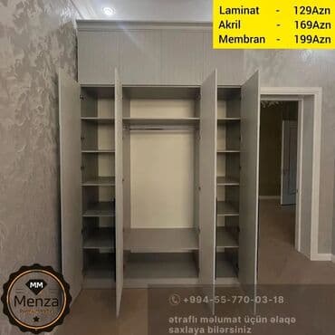 akril mdf: Yeni, Açılan, 4 qapılı Düz dolab, Qarderob, paltar dolabı, Rusiya — 2