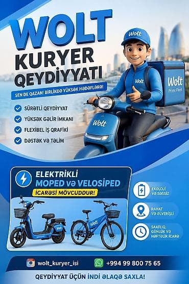 İş: Moto-kuryer tələb olunur, Gündəlik ödəniş, Təcrübəsiz — 1