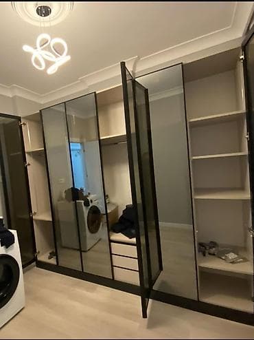 parca skaflar: Yeni, 5 qapı, Güzgülü, Bej, Digər material, Açılan, Düz dolab — 2