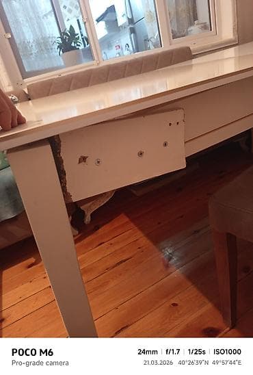 12 neferlik stol: Mətbəx masası, Açılan, MDF, Dördbucaq masa — 5