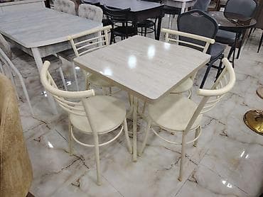 Mətbəx üçün, Yeni, Açılmayan, Kvadrat masa, 4 stul — 2
