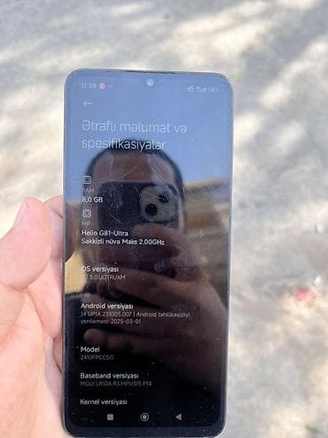 32 gb telefonlar: Poco C75 5G, 256 GB, rəng - Qara, Barmaq izi — 8