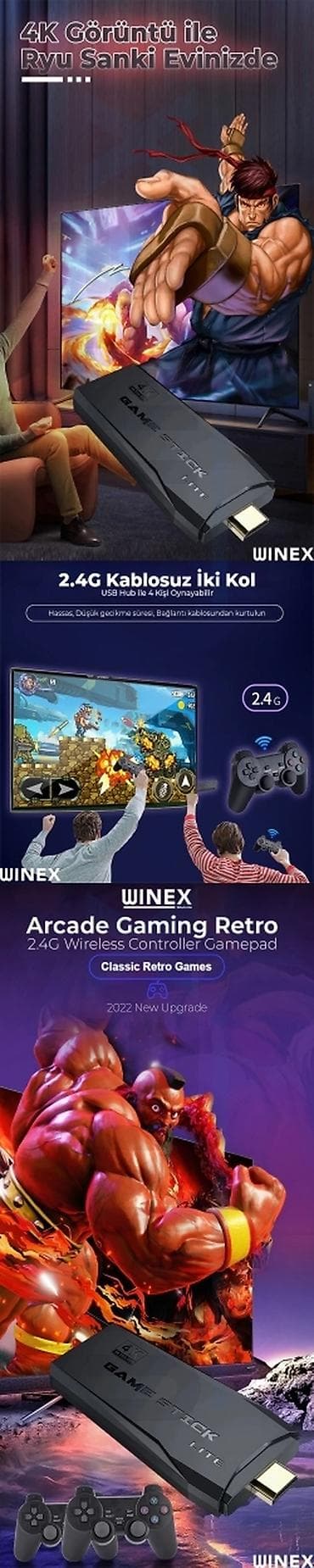 pc: Winex Arcade 2023 Yeni 4KHD Retro Oyun Çubuğu 90-ların Arkada Maşın — 7