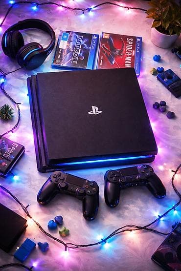 playstation 4 купить: PS4 Pro oyun dəsti Komplekt: - PlayStation 4 Pro konsolu (qara rəng — 1
