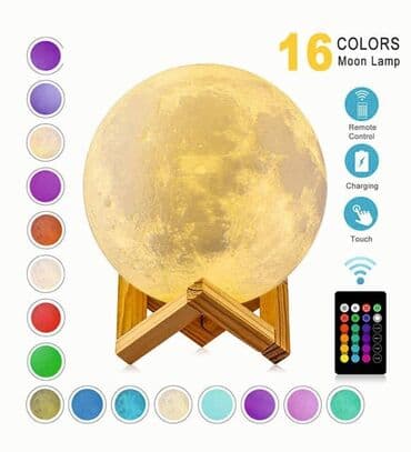 neon isiqlar satisi: Ay formalı dekor lampa🌕⚪️🟣🔵🔴🟠🟢 💥Qiymət : 19 AZN💥 Həm Pult ilə idarə — 5