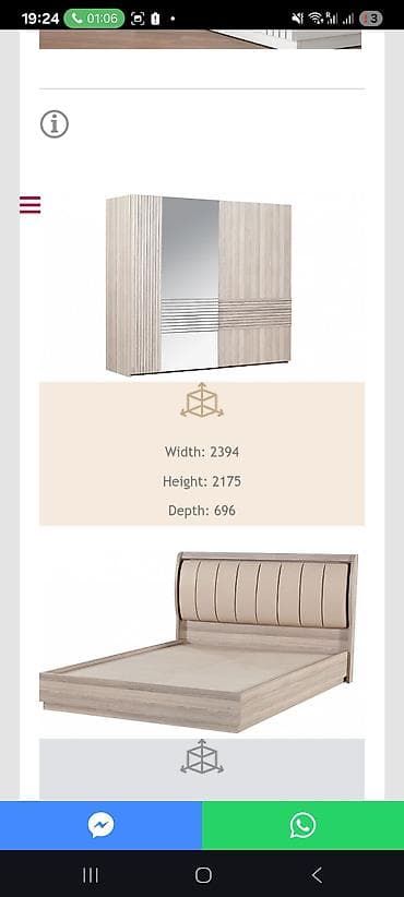 şkaf mebel: İkinəfərlik çarpayı, Dolab, 2 tumba, Türkiyə, İşlənmiş — 5