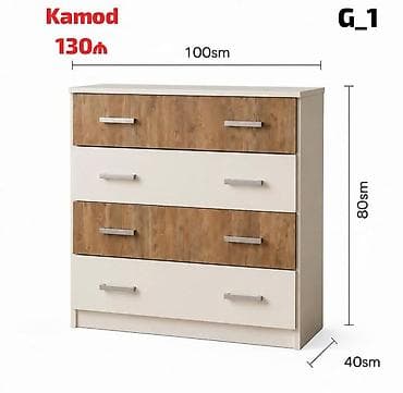 Komodlar: Kamod – G_1 model Ölçülər: - En: 100 sm - Hündürlük: 80 sm - — 1