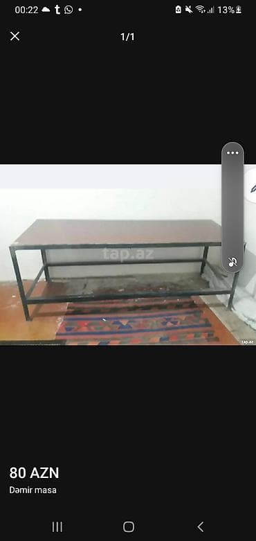 balka: Dəmir masa - Material: möhkəm metal karkas, üst hissə düz və geniş — 1