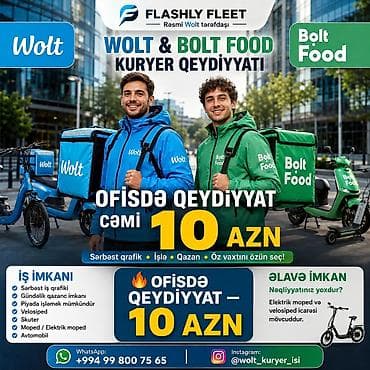 Moto-kuryer tələb olunur, Gündəlik ödəniş, Təcrübəsiz lalafo.az -da Moto-kuryer tələb olunur, Gündəlik ödəniş, Təcrübəsiz