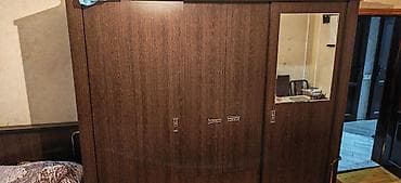 2 qapılı, Güzgülü, Qəhvəyi, Taxta, Kupe, Düz dolab