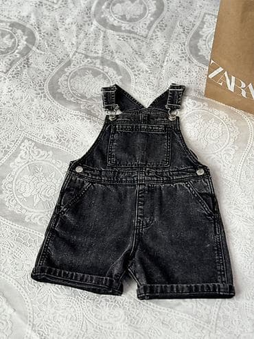 pol klassik şalvarlar: Qısa cins kombinezon – uşaqlar üçün - Rəng: qara (yuyulmuş efektli) - — 2