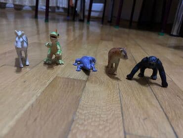 dinozavr konstruktorları: Heyvan fiqurları dəsti - 5 ədəd kiçik plastik fiqur: zebra, dinozavr — 1