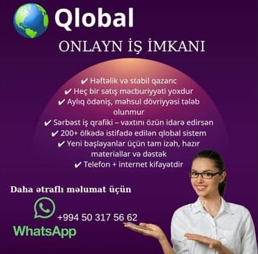 makler vakansiya: Qlobal – Onlayn İş İmkanı - Həftəlik və stabil qazanc fürsəti - Heç — 1