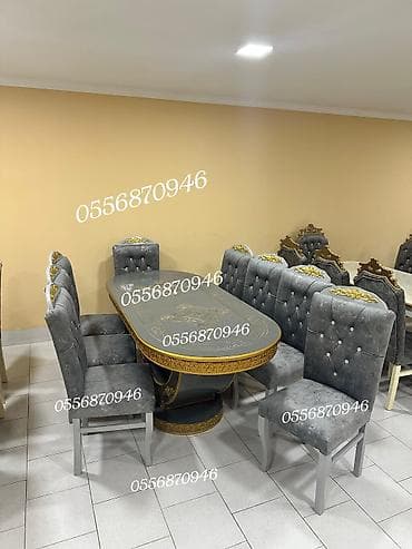 Qonaq otağı üçün, Yeni, Açılmayan, Oval masa, 6 stul