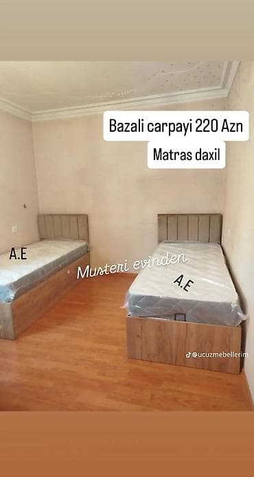 Yeni, Təknəfərlik çarpayı, Bazalı, Matras ilə, Siyirməsiz