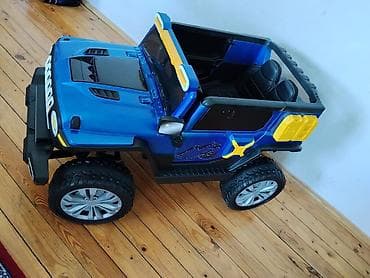uşaq maşnarı: Uşaq elektrik maşını – mavi rəng, ofroad tipli iri təkərlər və açıq — 2
