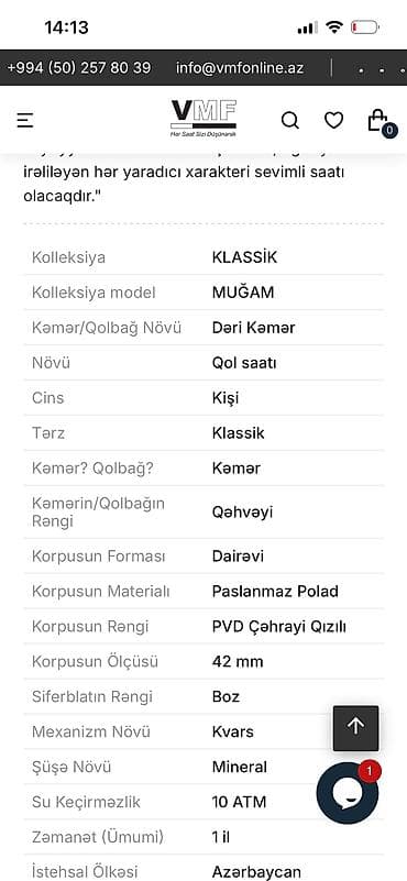 Qol saatları: Yeni, Qol saatı, VMF, rəng - Qara — 2