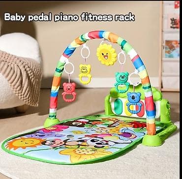 oyuncaqlari: Uşaq pedal pianolu oyun xalçası və fəaliyyət tağı - Ölçülər: 72 x 48 — 4