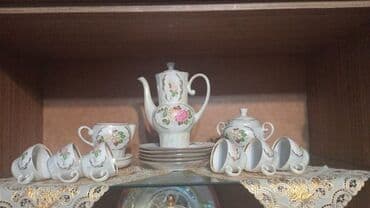 Süfrə ləvazimatları: Çay dəsti, rəng - Ağ, Farfor — 1