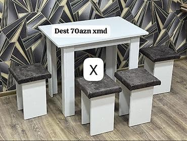 Mətbəx/yaşayış sahəsi üçün masa və taburet dəsti. Tərkibi: - 1 ədəd