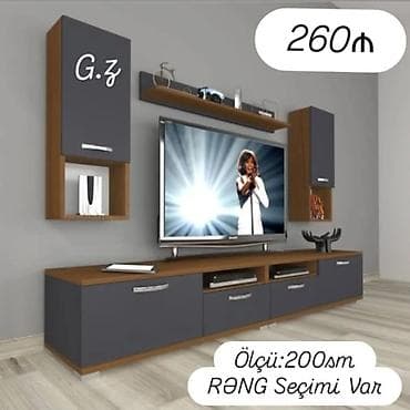 Düz TV altlığı, Polkalı, Laminat — 1