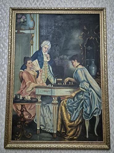 Klassik üslubda böyük dekorativ tablo - Mövzu: Rokoko dövrü salon