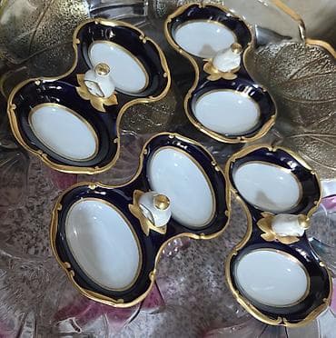 nahar servisi: Nahar dəsti, rəng - Göy, Farfor — 1