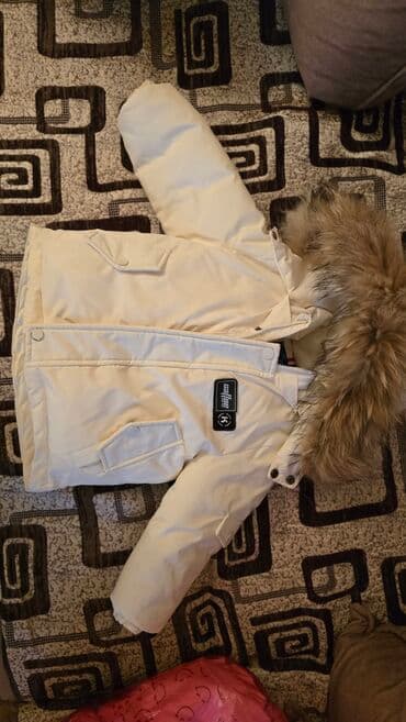 uşaq ucun geyimlər: Uşaq üçün qışlıq gödəkcə - Rəng: krem/ağ - Model: kapüşonlu — 1