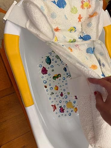 hamam pərdələri: Uşaq vannası və mesh hamam beşiyi (asmalı oturacaq) Satilir yaxşı — 2