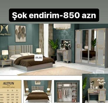 kapron su cənləri: İkinəfərlik çarpayı, Dolab, Termo, 2 tumba, Azərbaycan, Yeni — 4