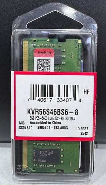 Operativ yaddaş (RAM) Kingston, 8 GB, > 4000 Mhz, DDR5, Noutbuk üçün, Yeni