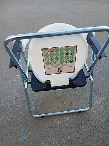 Xəstələr üçün unitazlar: Daşınan tualet stulu (komod stul) - Qatlanan metal karkas: yüngül və — 5