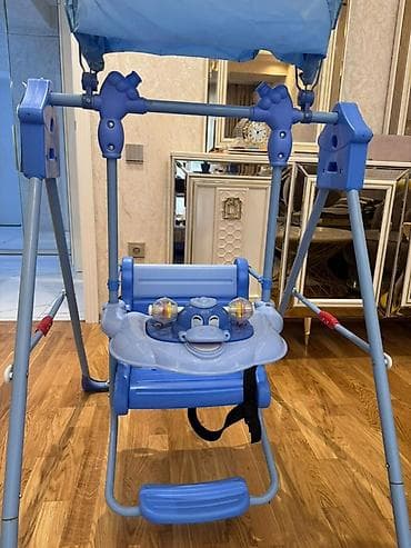 sədərək mebel: Uşaq yelləncəyi – mavi rəng - Metallik dayanıqlı karkas, sürüşməyən — 3