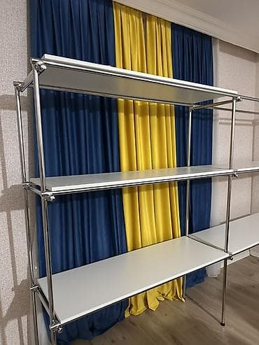 Полочные витрины: Modul tipli metal vitrin/rax sistemləri - Karkas: parlaq xrom örtüklü — 4