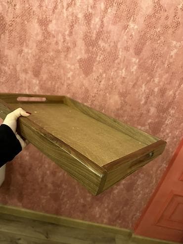 Taxta süfrə/tray - Material: tam ağac çərçivə və taxta səth - Forma