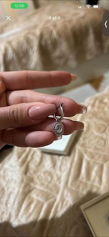 Аксессуары: Swarovski “Constella” asqılı sırğalar - Rəng: mavi - Kəsim: oval cut — 7