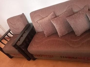 divan satilir tecili: Yeni, Divan, 2 kreslo, Bazalı, Açılan — 1