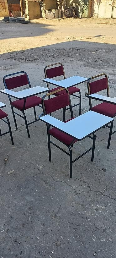 Uşaq masaları: Oğlan və qız üçün, Yeni, Siyirməsiz, Yazı masası, Stullar ilə — 5