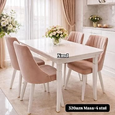 Mebel dəsti: Masa + 4 stul - Komplekt: 1 yemək masası və 4 ədəd stul lalafo.az -da Mebel dəsti: Masa + 4 stul - Komplekt: 1 yemək masası və 4 ədəd stul