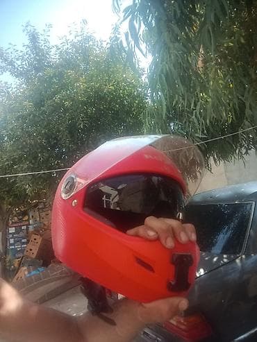 moto aranda: Tam üz qoruyucu motosiklet kaskı – qırmızı rəng - Full-face model — 1