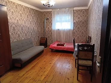 ağsuda ev: 1 otaqlı həyət evi (yarızirzəmi girişi ilə) - Plan: 1 geniş otaq — 4