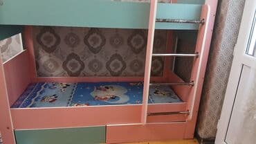 uşaq ucun mebel: Oğlan və qız üçün, İşlənmiş, Çarpayı, Matras ilə, Siyirməli, Laminat — 3