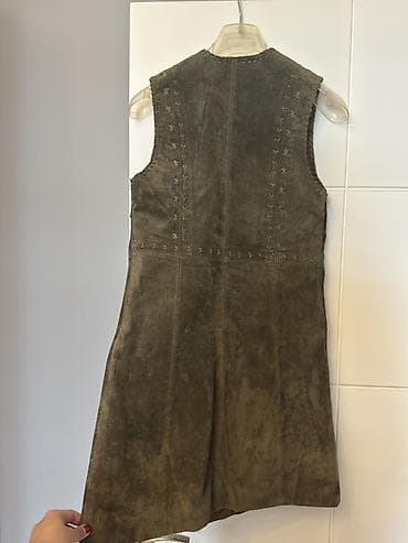 Pepe Jeans qadın geyimi – süet görünümlü, qolsuz mini don S/M - — 3