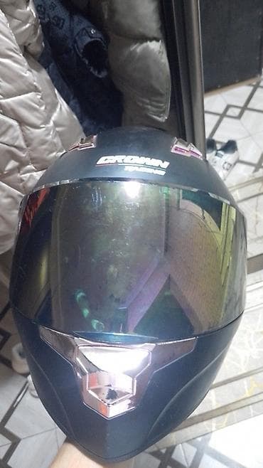 moto güzgü: Crown Racing motosiklet dəbilqəsi - Tip: Tamüzlü (full-face) qapaqlı — 1