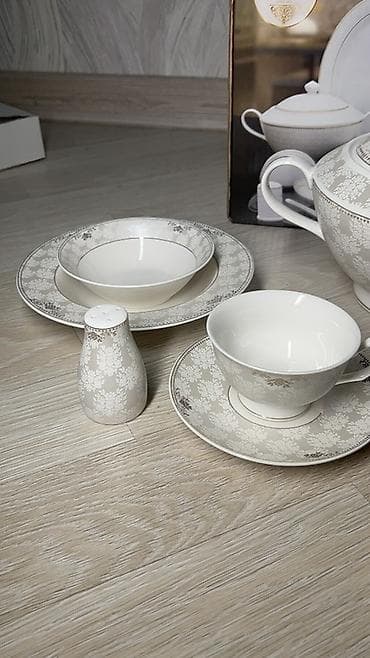 kofe servisi: Nahar dəsti, rəng - Bej, Farfor — 4