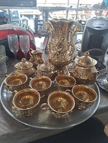 Чайный набор, цвет - Золотой, Металл, 6 персон