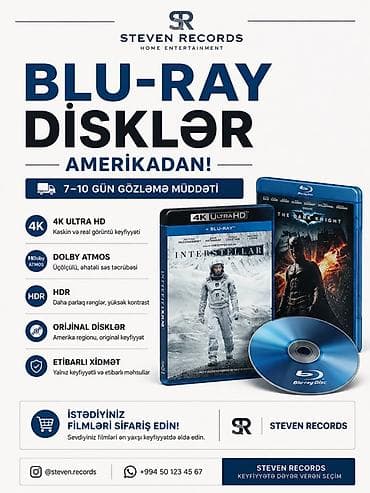 🎬 BLU-RAY DİSKLƏR AMERİKADAN! STEVEN RECORDS sizə ABŞ-dan sifarişlə — 1