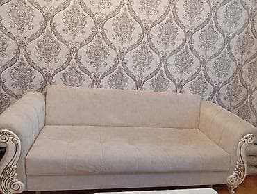 Диван, Б/у, Раскладной, С подъемным механизмом, Ткань, Нет доставки — 3