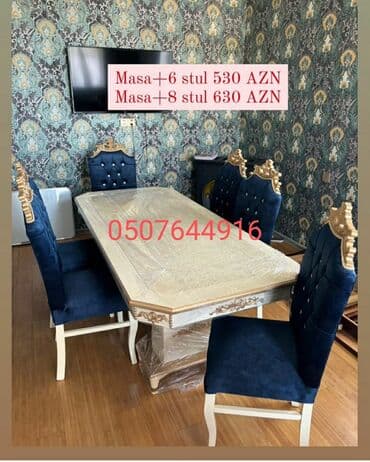 купить мебель для офиса бу: Для гостиной, Новый, Нераскладной, Квадратный стол, 6 стульев — 3